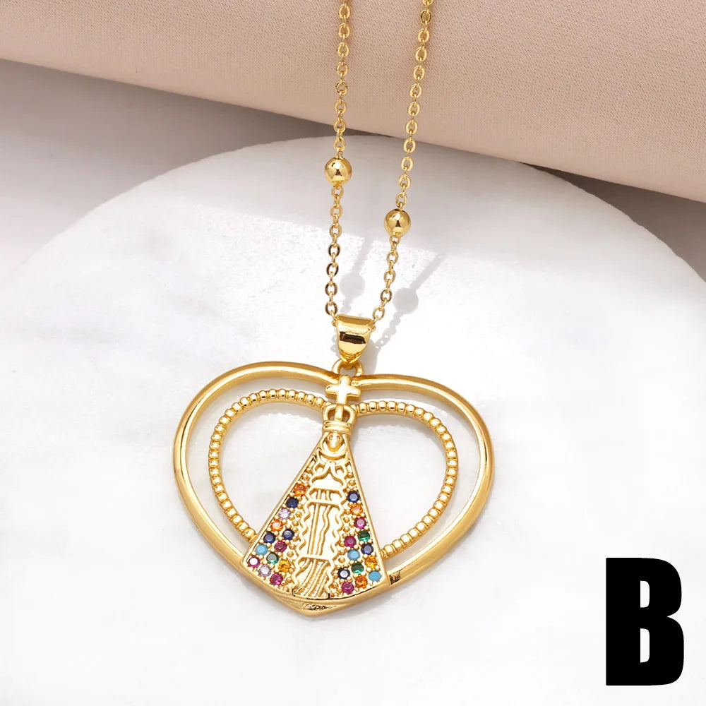 Colar Nossa Senhora Aparecida Banhado a Ouro | Corrente Box | Jóia Católica Feminina
