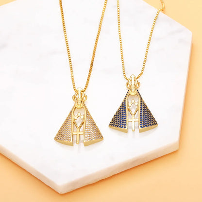 Colar Nossa Senhora Aparecida Banhado a Ouro | Corrente Box | Jóia Católica Feminina
