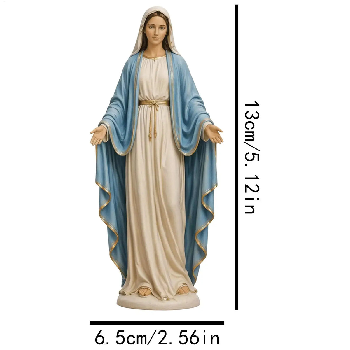 Estátua de Nossa Senhora em Resina | 16cm | Decoração Religiosa Cristã
